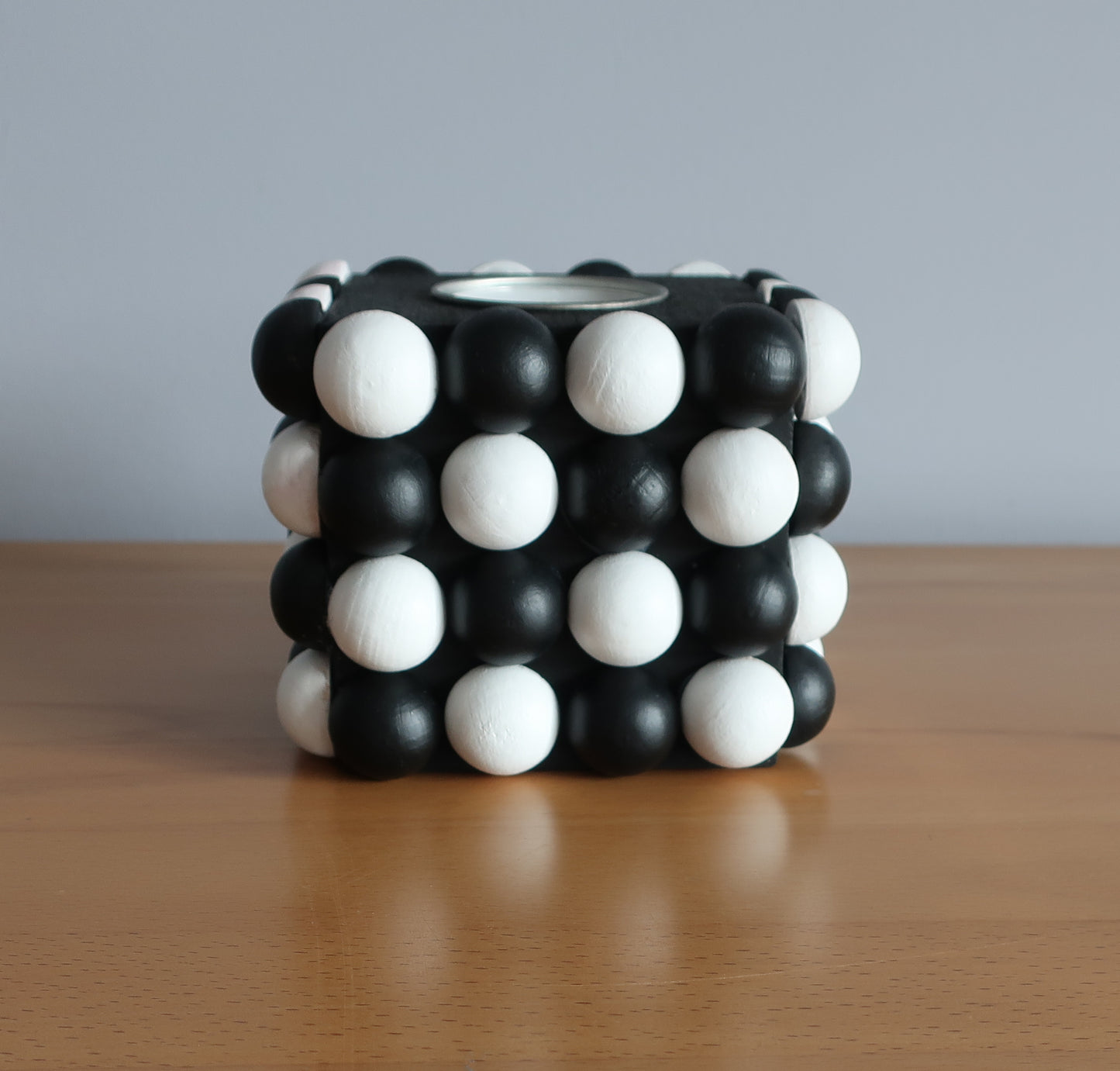Bubble-Teelichthalter schwarz-weiß