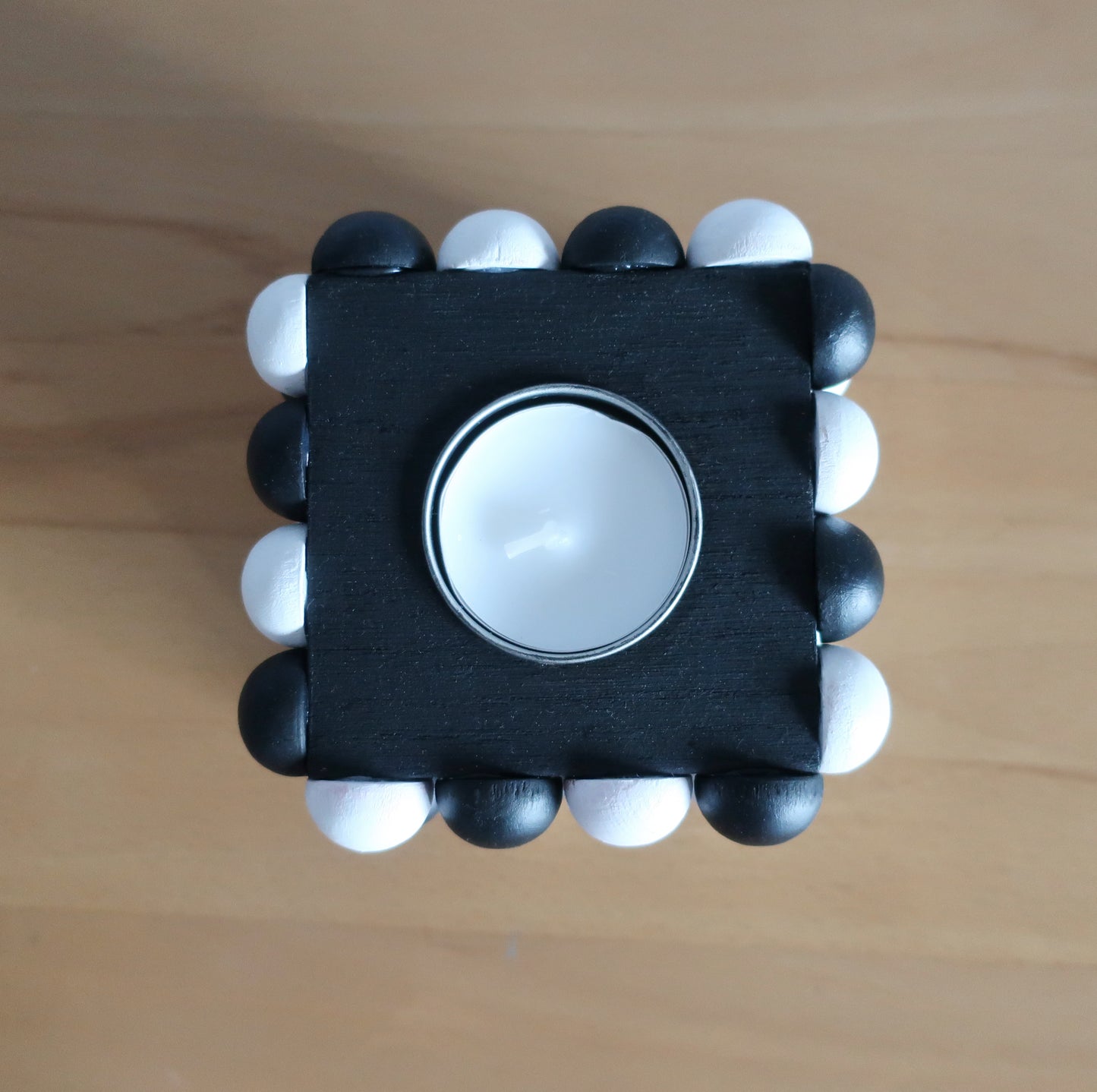Bubble-Teelichthalter schwarz-weiß