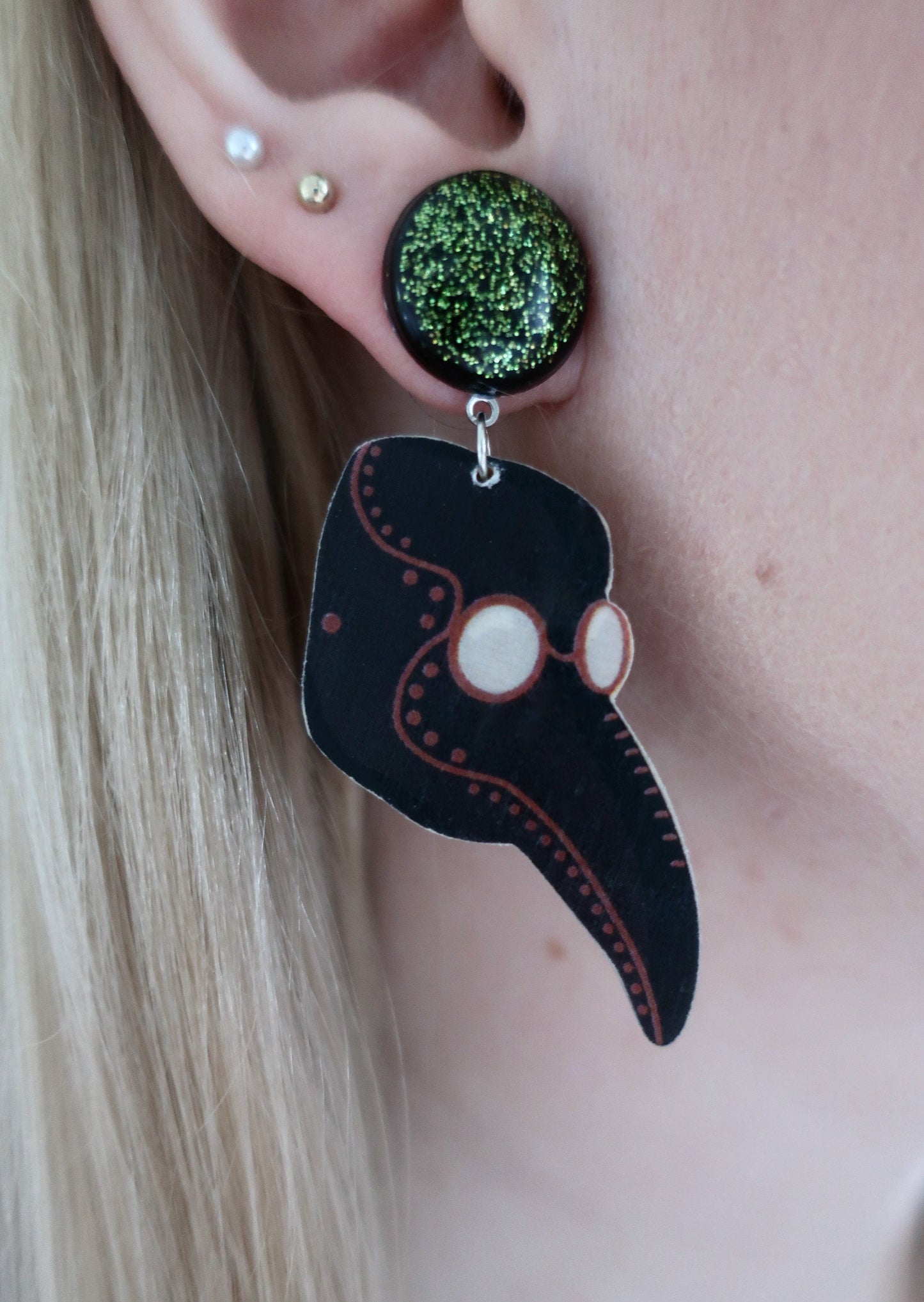Ohrringe 'Pestmaske'