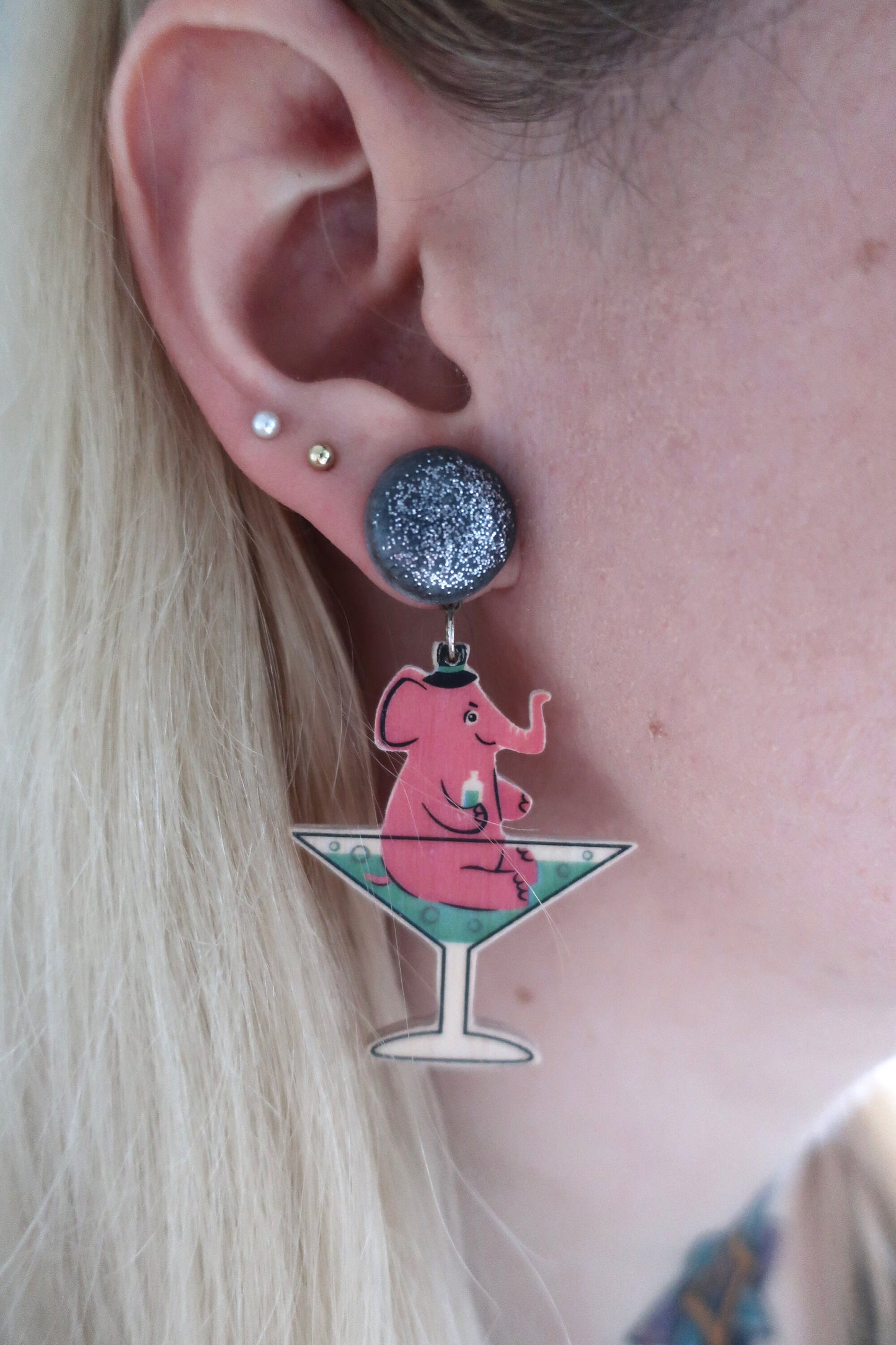 Ohrringe' Pinker Elefant'