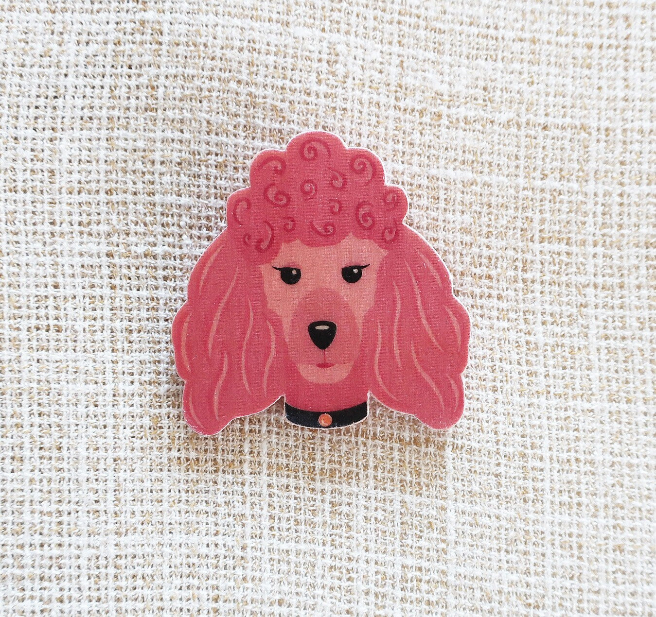 Brosche 'Pinker Pudel'