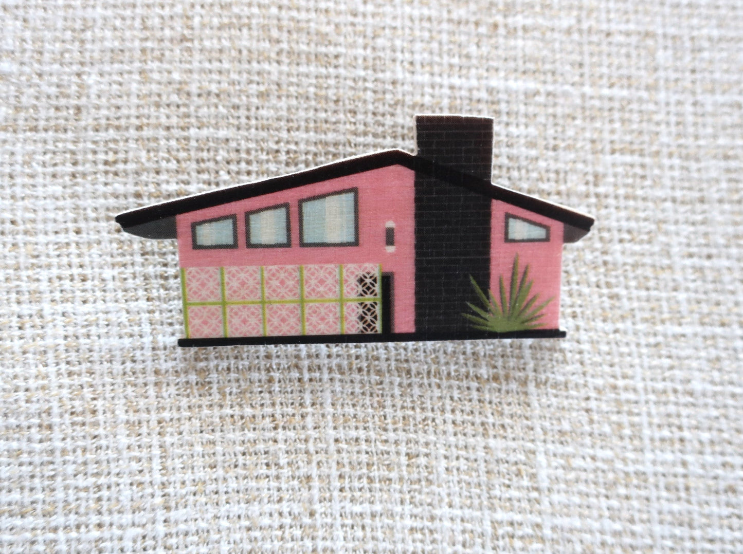 Brosche 'Mid-Century-Haus'