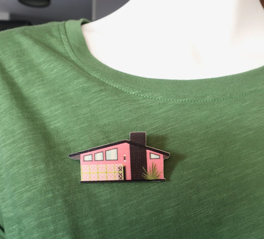 Brosche 'Mid-Century-Haus'