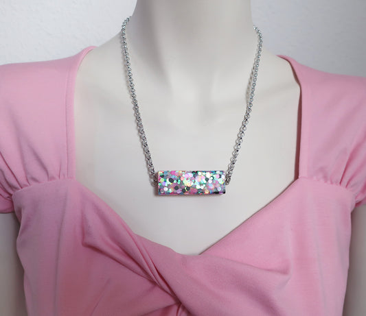 Kette mit Glitzerblock