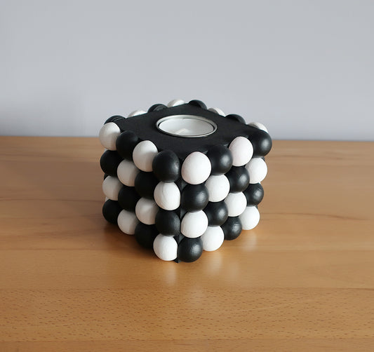 Bubble-Teelichthalter schwarz-weiß