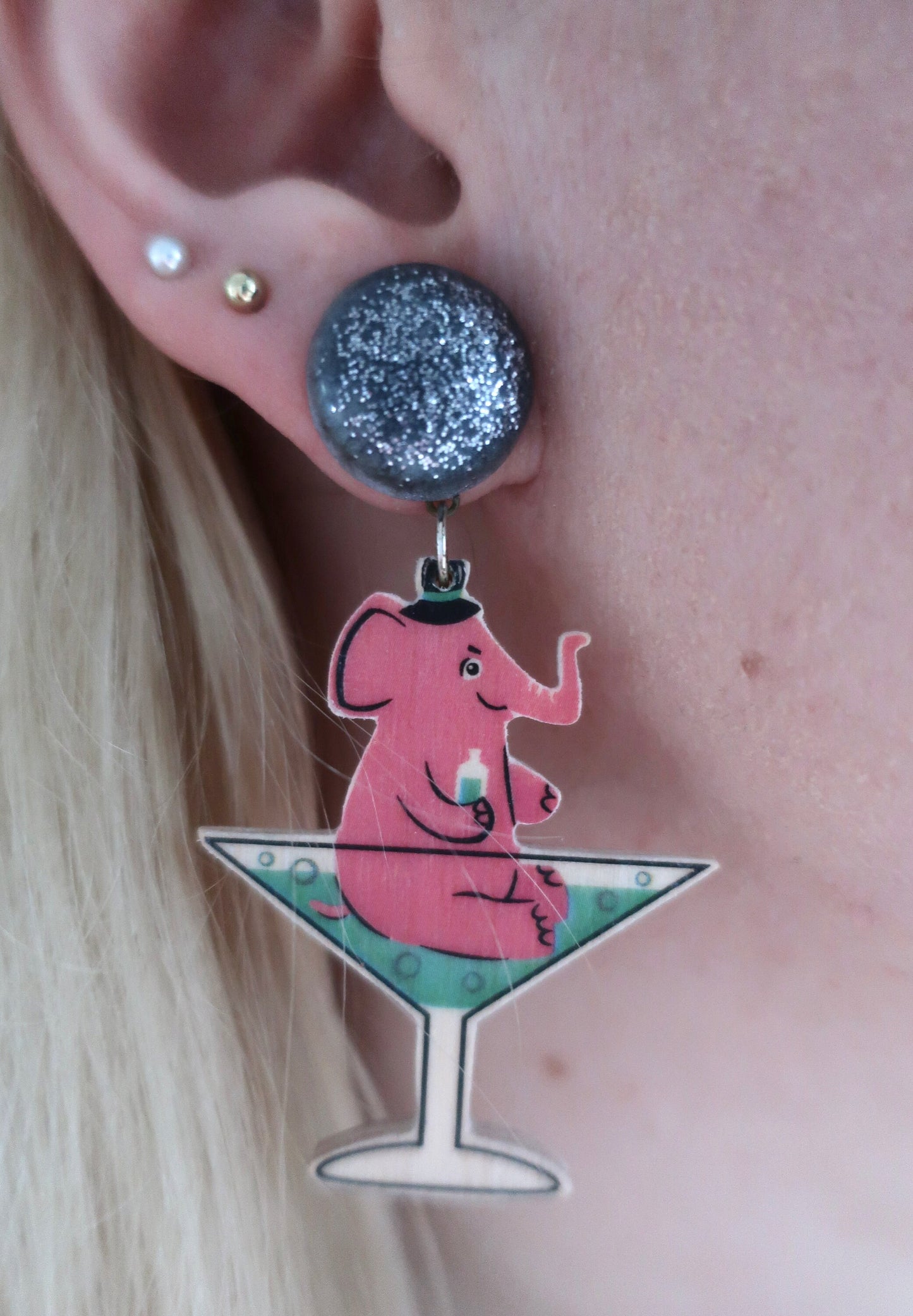 Ohrringe' Pinker Elefant'