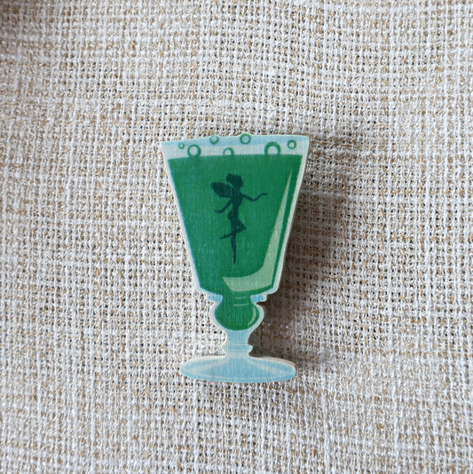 Brosche 'Absinthglas'